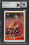 49ers Joe Montana Authentic Signed 1988 Topps #38 Card Auto Grade 10 BAS Slabbed