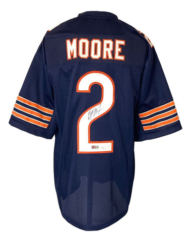 DJ Moore Chicago Signed Blue Football Jersey JSA Hologram