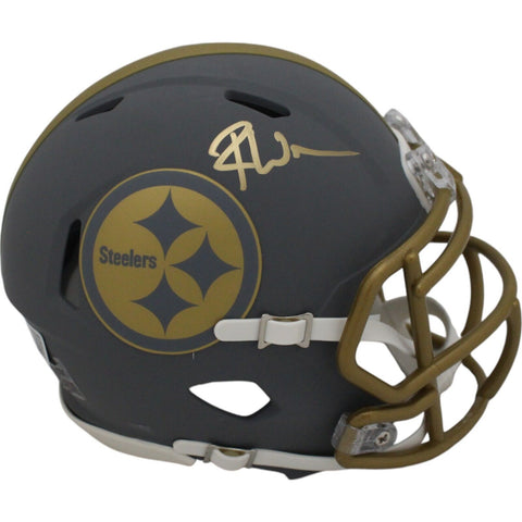 Roman Wilson Autographed Pittsburgh Steelers Slate Mini Helmet Beckett 48131