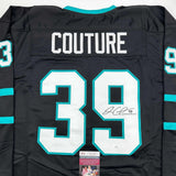 Autographed/Signed Logan Couture San Jose Black Hockey Jersey JSA COA