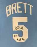 George Brett Autographed Kansas City Royals Powder Blue Jersey HOF 99 Beckett