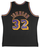 Lakers Magic Johnson Authentic Signed Black M&N HWC Swingman Jersey BAS Witness