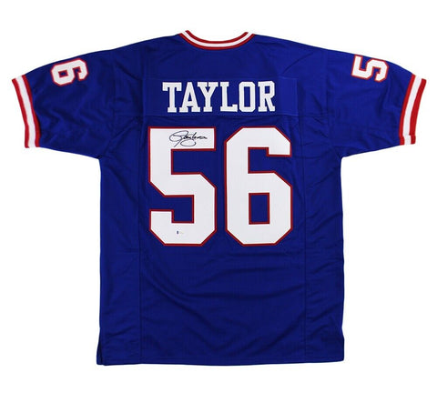 Lawrence Taylor Signed New York Custom Blue Jersey