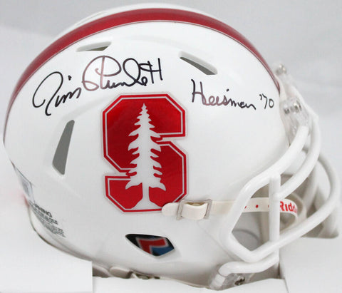 Jim Plunkett Autographed Stanford Speed Mini Helmet W/Heisman 1970-BeckettW Holo