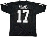 LAS VEGAS RAIDERS DAVANTE ADAMS AUTOGRAPHED BLACK JERSEY BECKETT WITNESS 220595