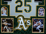 FRAMED IN SUEDE OAKLAND A'S MARK MCGWIRE AUTOGRAPHED SIGNED JERSEY JSA COA