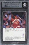 Hawks Dominique Wilkins Signed 1990 Hoops Collectabooks #35 Card BAS Slabbed