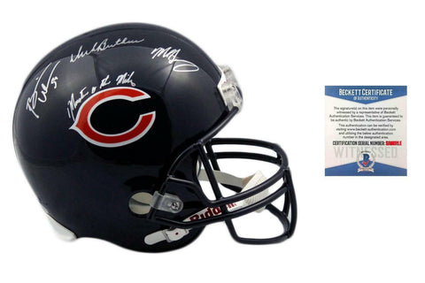 Butkus, Urlacher, Singletary SIGNED Chicago Bears Full Size Rep Monsters Helmet