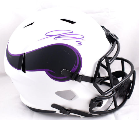 Jordan Addison Autographed Vikings F/S Lunar Speed Helmet- Beckett W Hologram