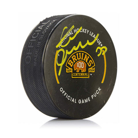 Zdeno Chara Boston Bruins Autographed 100th Anniversary Hockey Game Puck JSA PSA