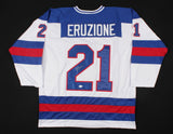 Mike Eruzione Signed Team USA Jersey (JSA COA) 1980 Gold Medal Olympic Team