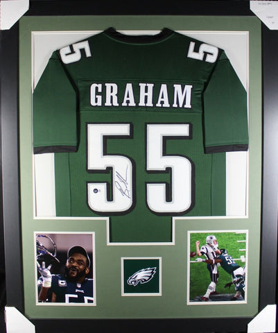 BRANDON GRAHAM (Eagles green TOWER) Signed Autographed Framed Jersey Beckett