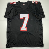 Autographed/Signed MICHAEL MIKE VICK Atlanta Retro Black Football Jersey JSA COA