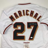 Autographed/Signed JUAN MARICHAL San Francisco White Jersey JSA COA Auto