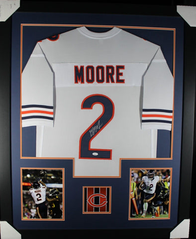 DJ D.J. MOORE (Bears white TOWER) Signed Autographed Framed Jersey JSA