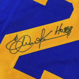 Autographed/Signed Eric Dickerson HOF 99 Los Angeles LA Blue Football Jersey Bec