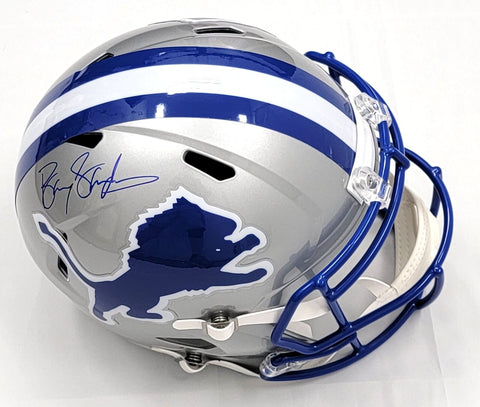 Barry Sanders Autographed Detroit Lions Replica T/B Helmet Beckett Witnessed