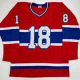 Autographed/Signed Serge Savard HOF 86 Montreal Canadiens Red Jersey JSA COA