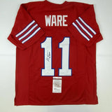 Autographed/Signed ANDRE WARE 89 Heisman Houston Red College Jersey JSA COA Auto