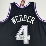 Autographed/Signed Chris Webber Sacramento Black Basketball Jersey Fanatics COA