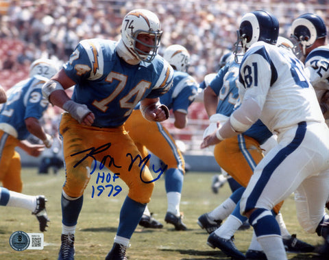 Ron Mix Autographed San Diego Chargers 8x10 Photo HOF Beckett 45733