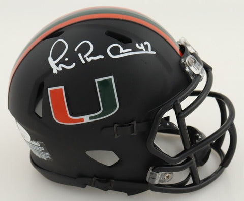 Michael "Playmaker" Irvin Signed Miami Hurricanes Mini Helmet (JSA COA) Cowboys