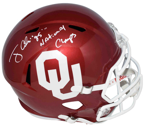 TONY CASILLAS SIGNED OKLAHOMA SOONERS FULL SIZE SPEED HELMET W/ 85 NATL CHAMPS