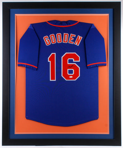 Dwight Gooden Signed New York Mets 35x43 Custom Framed Jersey (JSA Hologram)