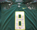 OREGON DUCKS MARCUS MARIOTA AUTOGRAPHED GREEN NIKE JERSEY SIZE XXL MM HOLO 87171