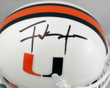 Frank Gore Autographed Miami Hurricanes Schutt Mini Helmet- JSA Witnessed Auth