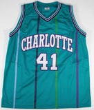 Glen Rice Signed Charlotte Hornets Teal Pinstriped Jersey (Beckett) 3xAll Star