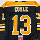 Autographed/Signed Charlie Coyle Boston Black Hockey Jersey JSA COA