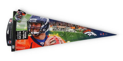 Tim Tebow Signed Tim Tebow Denver Broncos Pennant Flag (Tebow) Florida Gators QB