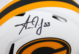 Aaron Jones Autographed Green Bay Packers Lunar Speed Mini Helmet-Beckett W Holo