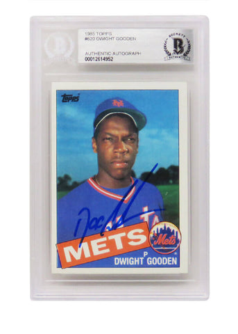 Dwight Gooden Autographed NY Mets 1985 Topps Rookie Card #620 -(Beckett)