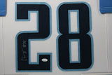 CHRIS JOHNSON (Titans white SKYLINE) Signed Autographed Framed Jersey JSA