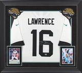 Jaguars Trevor Lawrence Signed White Nike Limited Framed Jersey Fanatics