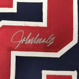 Framed Autographed/Signed John Smoltz 33x42 Atlanta Blue Baseball Jersey JSA COA