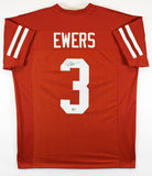 Texas Quinn Ewers Authentic Signed Burnt Orange Pro Style Jersey BAS Witnessed