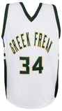 Giannis Antetokounmpo Signed White 'Greek Freak' Custom Basketball Jersey -(JSA)