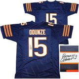 CHICAGO BEARS ROME ODUNZE AUTOGRAPHED BLUE JERSEY BECKETT BAS WITNESS 233882