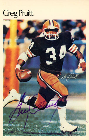 Greg Pruitt Autographed Cleveland Browns Mini Poster 38/50 BAS 46169