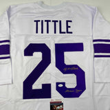 Autographed/Signed YA Y.A. Tittle Geaux Tigers LSU White College Jersey JSA COA