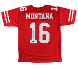 Joe Montana Signed San Francisco Custom Red Jersey