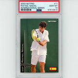 Graded 2003 Netpro RAFAEL NADAL #77 International Series Rookie Card PSA 10 Mint