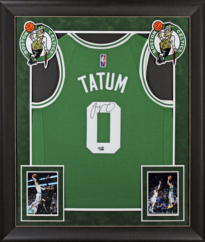 Celtics Jayson Tatum Authentic Signed Green Nike Swingman Framed Jersey Fanatics