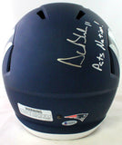 Drew Bledsoe Signed New England Patriots F/S AMP Speed Helmet w/ Insc- Beckett