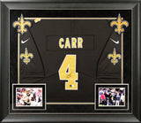 Saints Derek Carr Authentic Signed Black Nike Framed Jersey BAS #BK88790