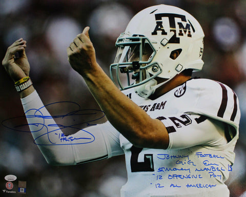 Johnny Manziel Autographed/Signed Texas A&M Aggies 16x20 Photo JSA 28017 PF