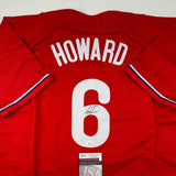 Autographed/Signed Ryan Howard Philadelphia Red Baseball Jersey JSA COA